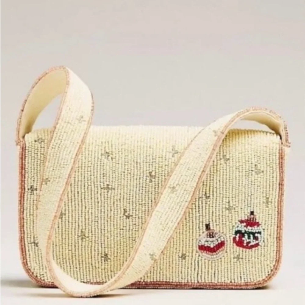 Fiona NWT Beaded Bag - Cream Cocktail Motif Crossbody from Anthropologie - Picture 2 of 3